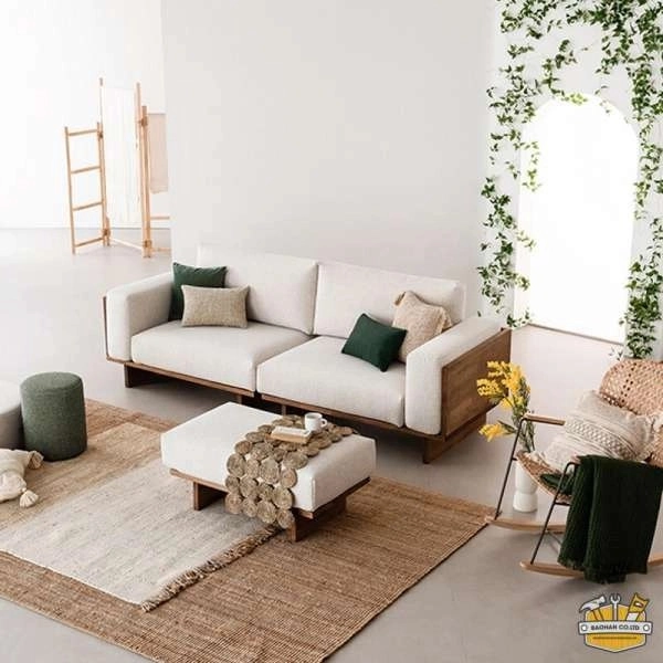 Sofa văng viền gỗ V62