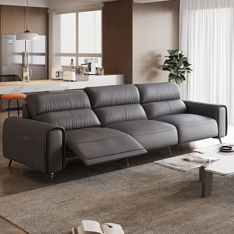 Sofa văng điện bọc da bò Italia cao cấp Pula Callisto (V80) xám ghi