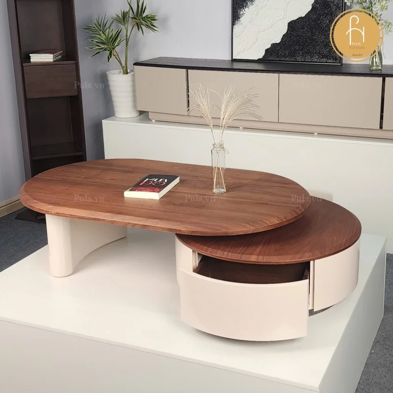 Bàn trà gỗ 2 tầng BT107
