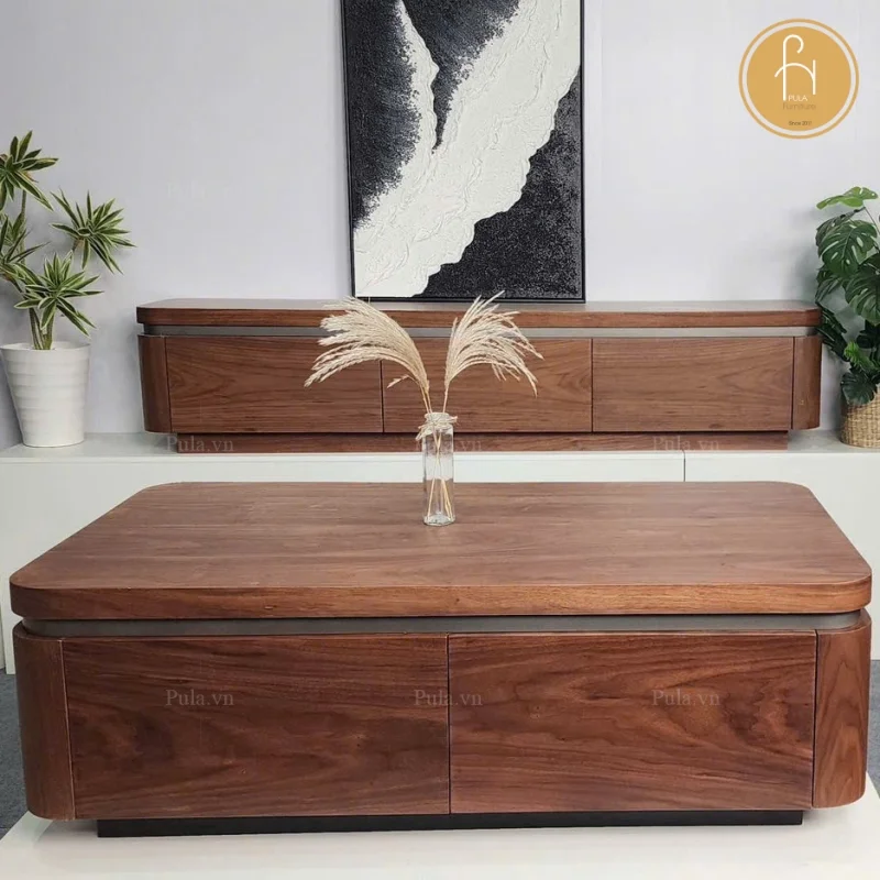 Bàn trà gỗ chữ nhật Bắc Âu BT106