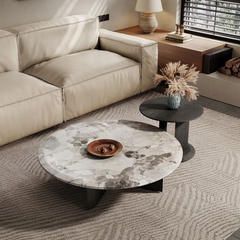 Bộ bàn trà tròn đôi hiện đại Pula BT78