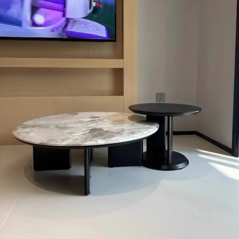 Bộ bàn trà tròn đôi hiện đại Pula BT78 tại nhà khách hàng ở Quận 1 - Hồ Chí Minh