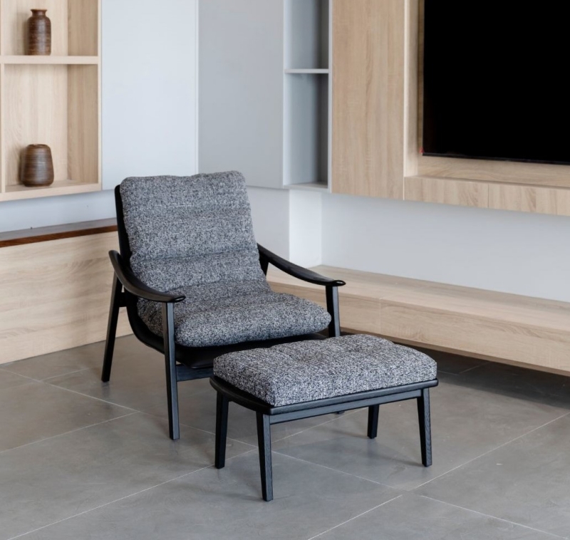 Ghế Armchair thư giãn Fynn kèm đôn gác chân đặt theo yêu cầu