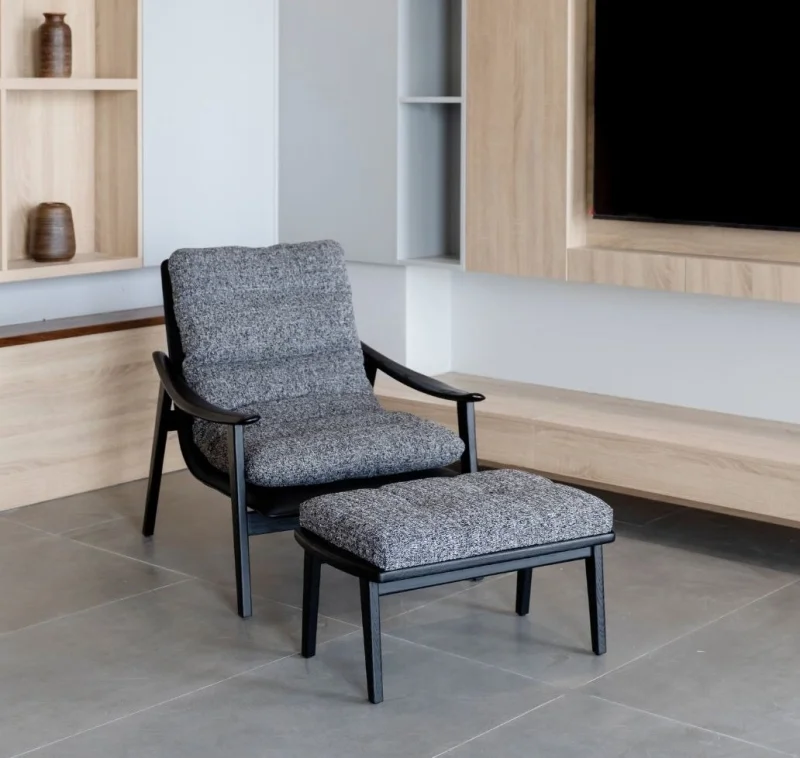 Ghế Armchair thư giãn Fynn kèm đôn gác chân đặt theo yêu cầu