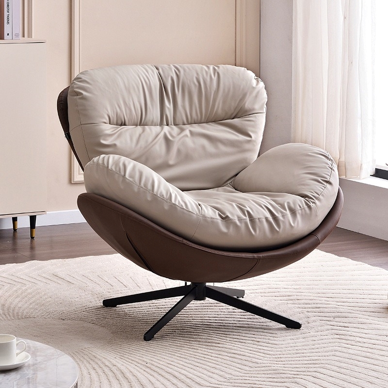 Ghế thư giãn xoay Pula Swivel nâu đệm trắng