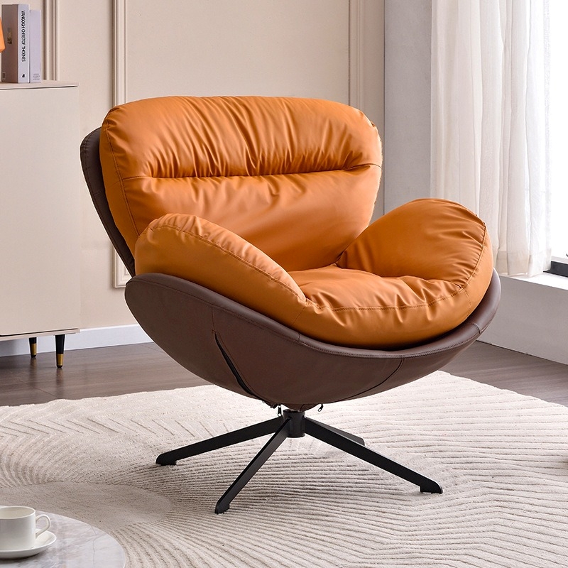 Ghế thư giãn xoay Pula Swivel nâu đệm cam