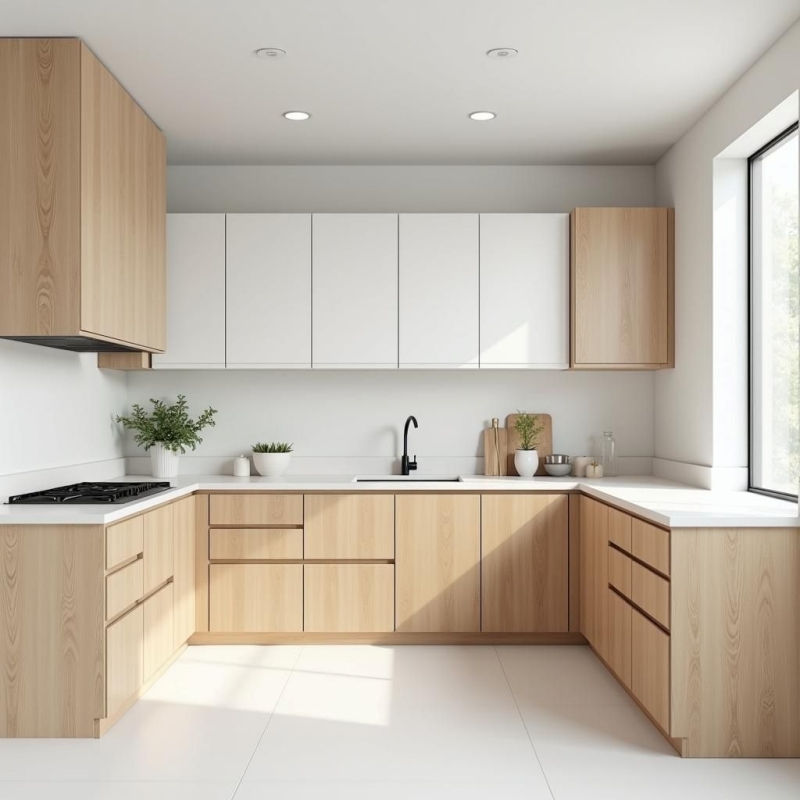 Tủ bếp Melamine chữ U PKC39