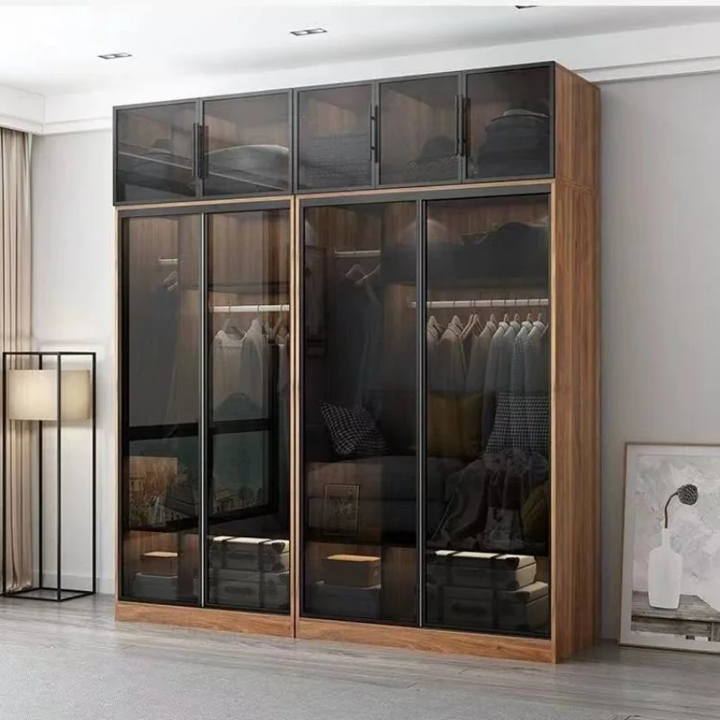 Tủ gỗ cánh kính mở thiết kế hiện đại