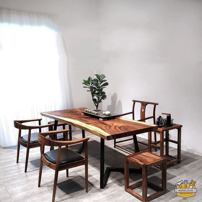 Bàn ăn gỗ me tây nhập khẩu Campuchia 1 ban an go me tay nhap campuchia 1