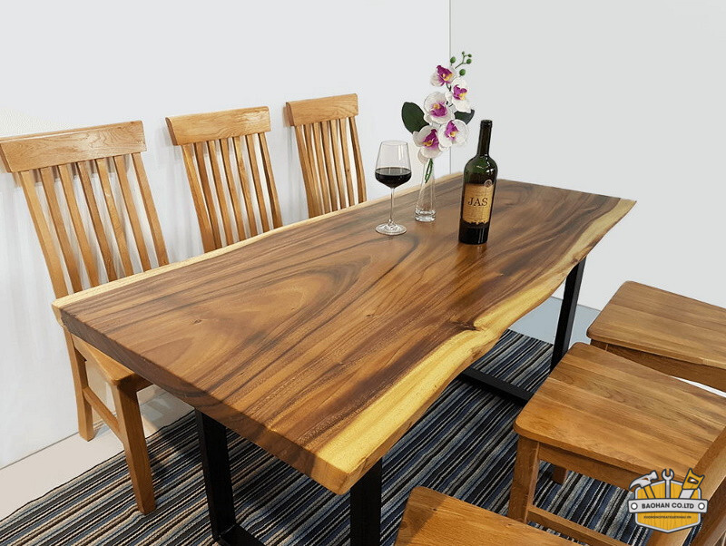 Bàn ăn gỗ me tây nhập khẩu Campuchia 3 ban an go me tay nhap campuchia 6