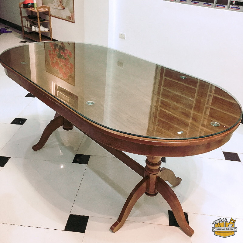 Bàn ăn hình bầu dục Oval dài 1m6 gỗ sồi 1 ban an hinh bau duc oval dai 1m6 go soi 4