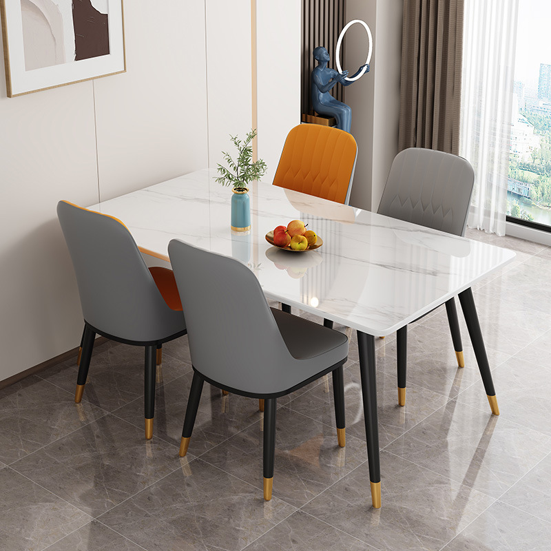 Bàn ăn chân sắt mặt đá Ceramic nhập khẩu giá rẻ 3 Bàn ăn chân côn mặt Ceramic khi kết hợp cùng 4 ghế ăn