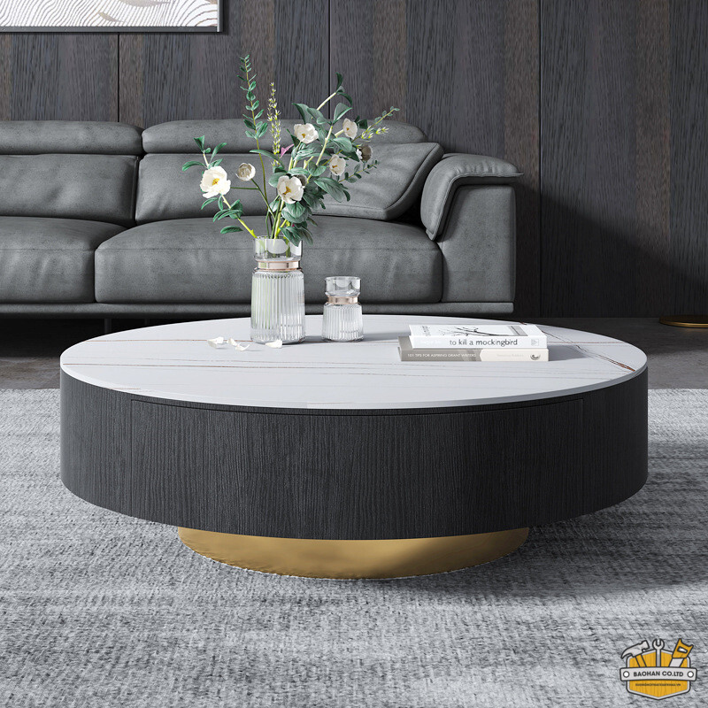 Bàn trà tròn mặt đá Pula BT06 1 ban tra tron mat da chan sat pula bt06 3