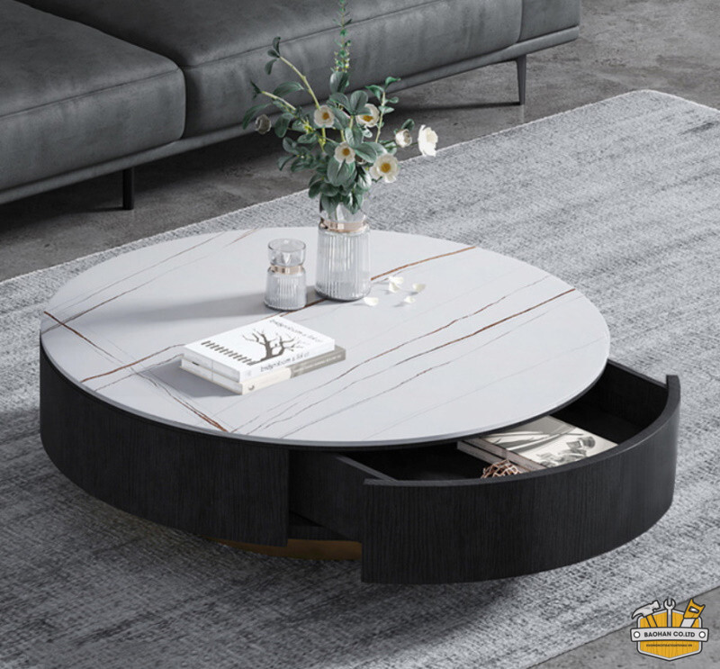 Bàn trà tròn mặt đá Pula BT06 2 ban tra tron mat da chan sat pula bt06 6